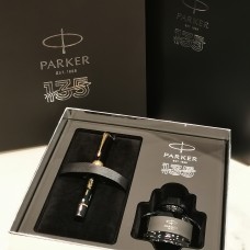 Parker 派克 Duofold世紀系列 135 週年 黑色金夾 墨水筆 禮盒 PEN+INK SET